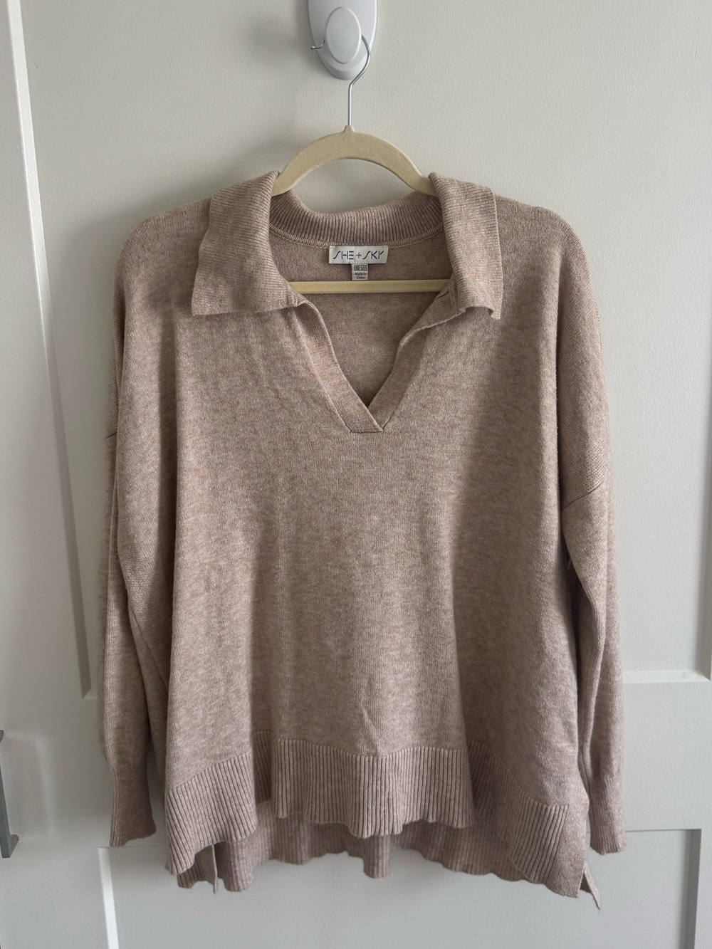 she & sky collared sweater
